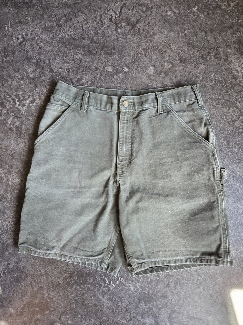Carhartt W34 Olive Green Cargo Workwear Shorts